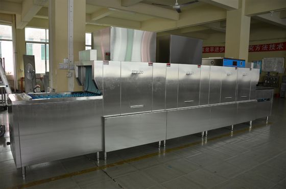 China Zufuhr innerhalb der langkettigen Spülmaschine ECO-L580P2H2 des Edelstahls für zentrale Küche fournisseur