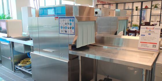 China Hohe Kläreffekt-Gestell-Förderer-Spülmaschine mit blockierender Antidüse fournisseur